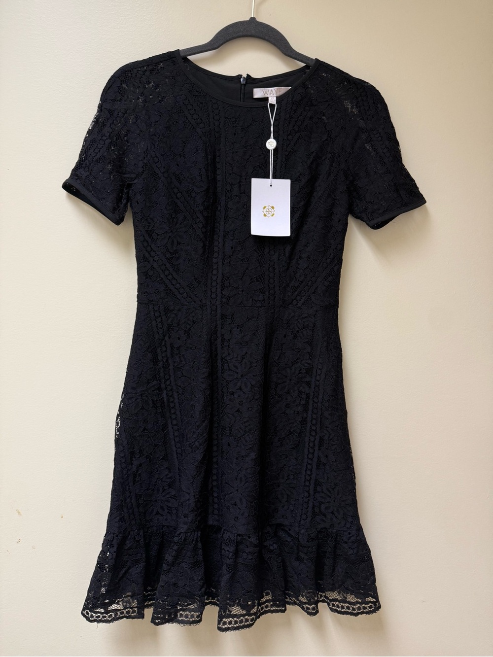 NwT🌻 Wayf | Dresses | Wayf Black Lace Embroidered Short Sleeve Dress 🌻 - Picture 2 of 11